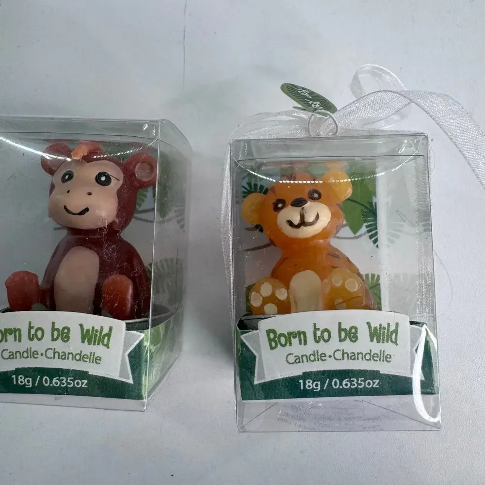 Kate Aspen Born to be Wild Safari Animal Candles Set of 6 Jungle Party Favors
